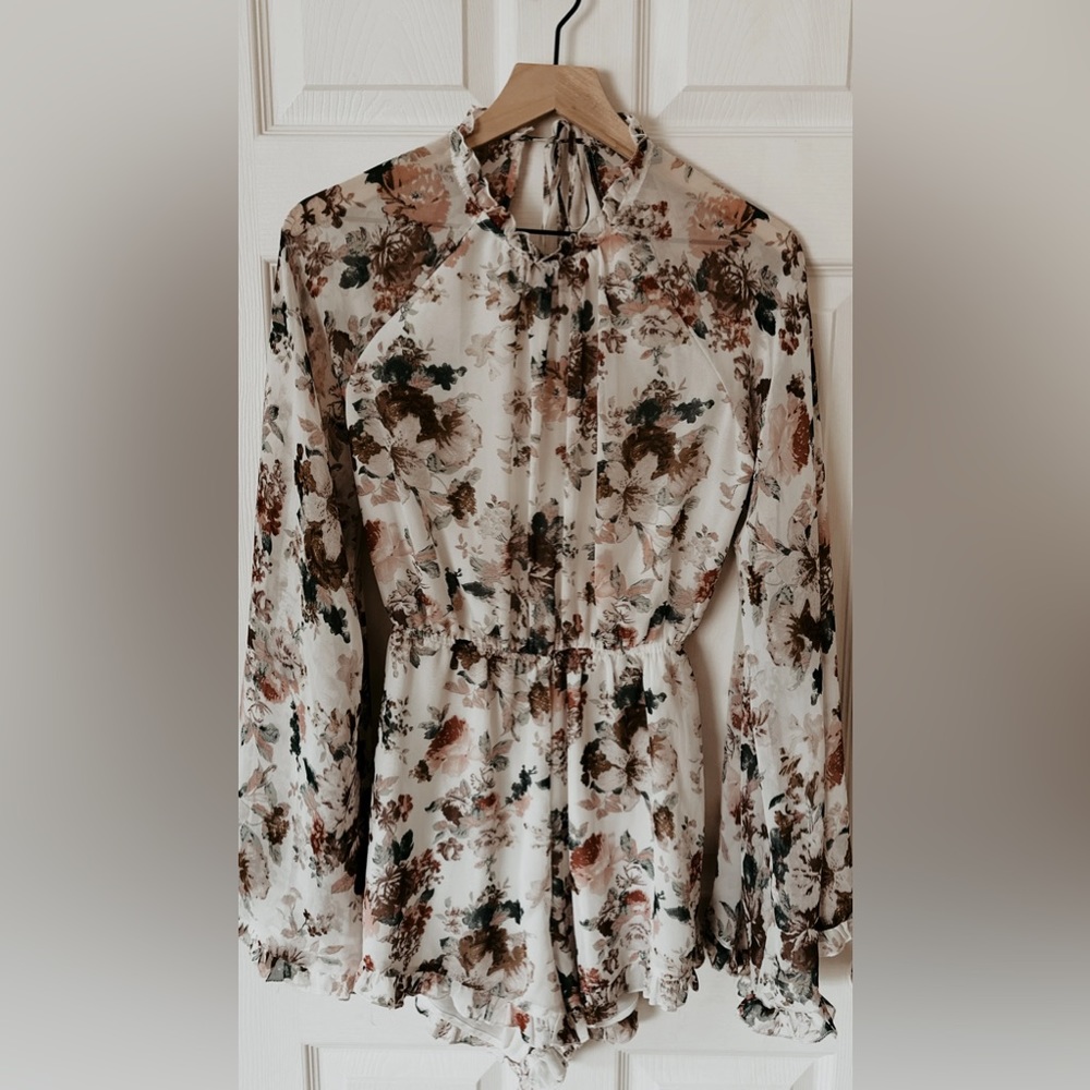 Backless Floral Romper